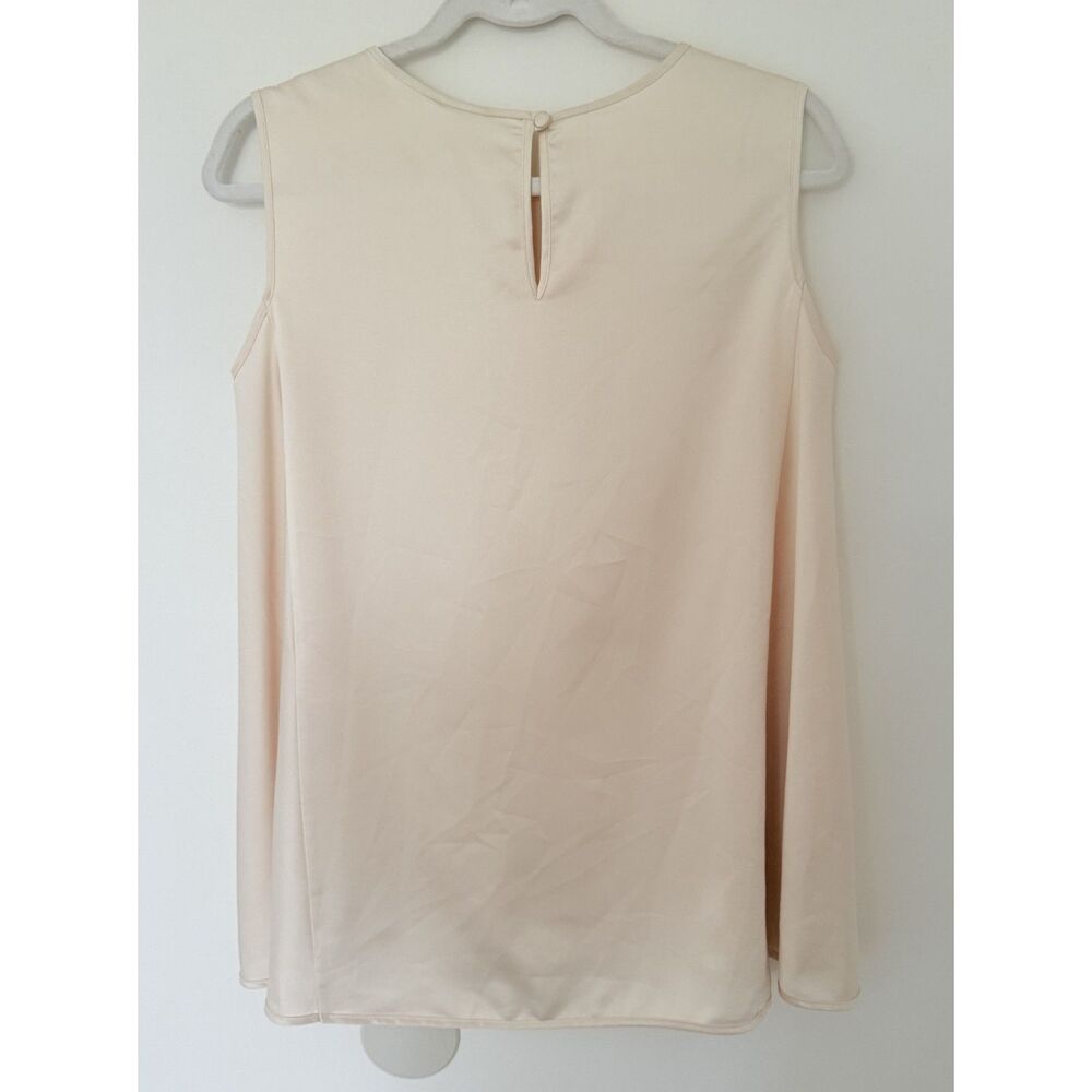 Max Mara Leisure Sleeveless Top Satin Feel Polyester Blouse Minimalist Luxury S - Picture 2 of 6